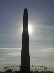 The Washington Monument looks OK in black.