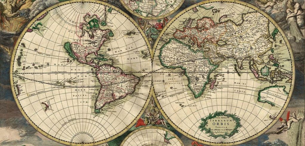 a vintage map of the world