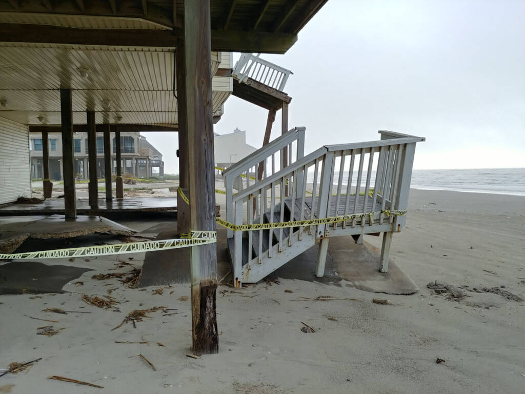 collapsing house on Galveston Island