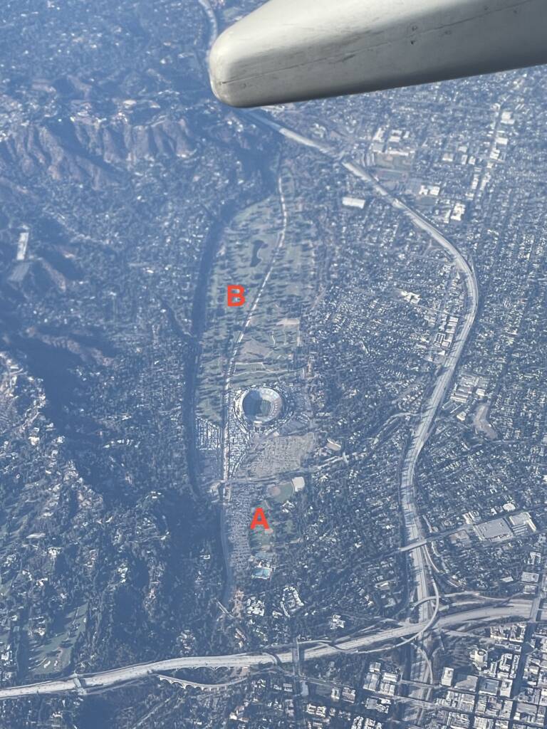 Aerial view of Rose Bowl